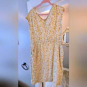 Boden EUC 16-18L Yellow Floral Midi Dress